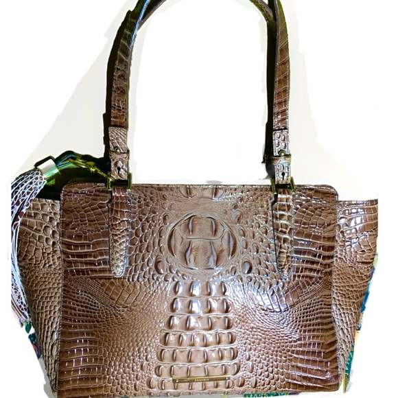 Brahmin Melbourne Large Tote Shoulder Handbag Gold Tone Hardware 18” Top - Picture 1 of 15